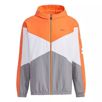 Куртка Adidas neo M Cs Cb Wb Logo Embroidered Splicing Contrasting Colors Hooded Orange, Оранжевый/Серый