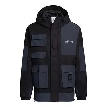 Куртка Adidas originals Alphabet Printing Contrasting Colors Hooded Track Black, Черный