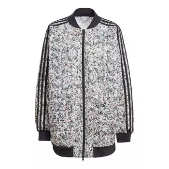 Куртка Adidas Originals Bomber 'Floral', Черный/Белый