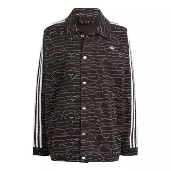 Куртка Adidas originals Pattern Printing Loose Button Black, Черный