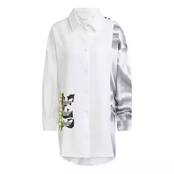 Куртка Adidas originals Trefoil Printing Sports Mid-Length White, Белый