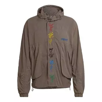Куртка Adidas originals x Sean Wotherspoon Crossover Flowers Pattern Embroidered Hooded logo Brown, Коричневый