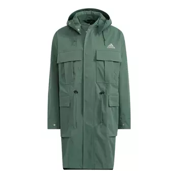 Куртка Adidas Prsve Long Wv J Solid Color Chest Brand Logo Printing Green, Зеленый