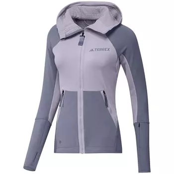 Куртка Adidas Terrex Tech Fleece Hooded, цвет Silver Dawn/Silver Violet