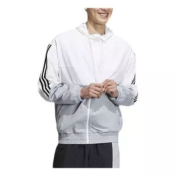 Куртка Adidas U Util Wb 2 Athleisure Casual Sports Woven Color Block Splicing Stripe White, Белый