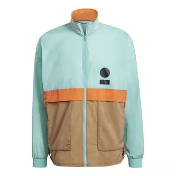 Куртка Adidas Ub Wb Astro Sports Stylish Windproof Stand Collar Colorblock, Зеленый