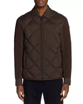 Куртка Aiguille стеганая из комбинированных материалов Moncler, коричневый