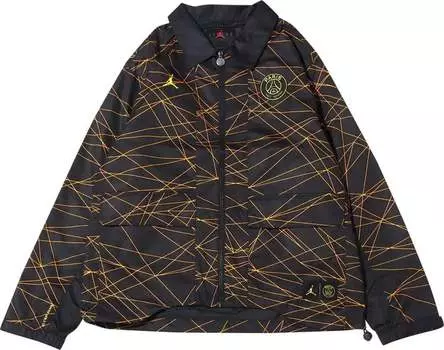 Куртка Air Jordan x Paris Saint-Germain Anthem 'Black/Tour Yellow', черный