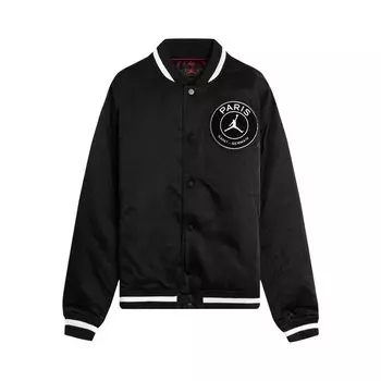 Куртка Air Jordan x PSG Varsity 'Black/Bordeaux/Gold/White', черный