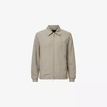 Куртка Allsaints на молнии из ткани, коричневый