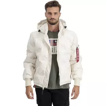 Куртка Alpha Industries Logo Puffer Bomber, бежевый