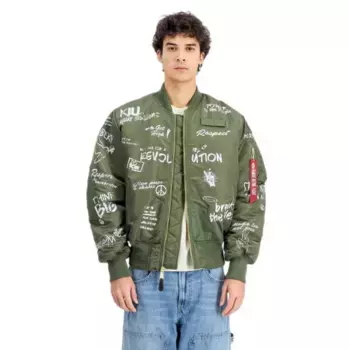 Куртка Alpha Industries Ma-1 Peace bomber, зеленый