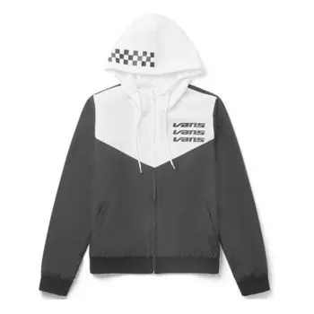 Куртка alphabet logo printing splicing hooded windproof jacket black Vans, черный