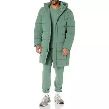 Куртка Amazon Essentials Recycled Polyester Hooded Long, зеленый