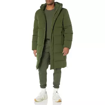 Куртка Amazon Essentials Recycled Polyester Hooded Long, темно-оливковый