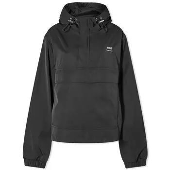 Куртка Ami Paris Hooded Ami Windbreaker, черный