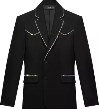 Куртка Amiri Crystal Trim Single Breast Jacket 'Black', черный