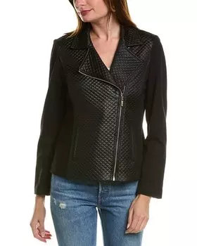 Куртка Anne Klein Asymmetric Moto, черный