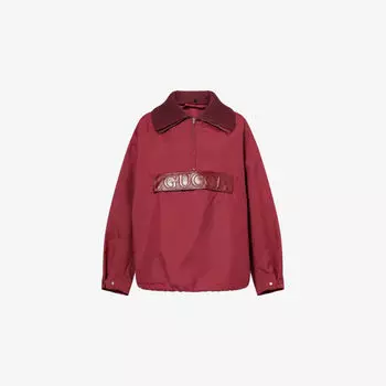 Куртка-анорак Gucci с тисненым логотипом, красный