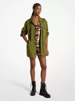 Куртка-анорак Michael Kors Stretch Organic Cotton, зеленый