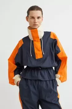 Куртка-анорак со складками H&amp;M, темно-синий/оранжевый
