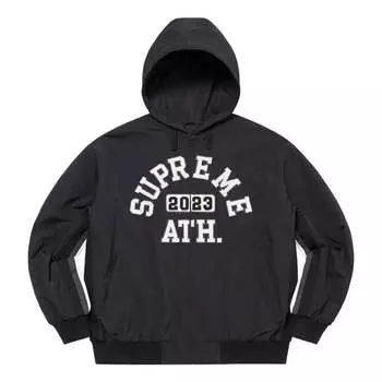 Куртка applique hooded track jacket 'black white' Supreme, черный