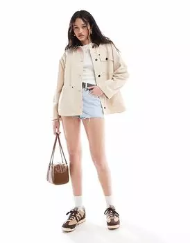 Куртка ASOS DESIGN с воротником-стойкой цвета «камень»