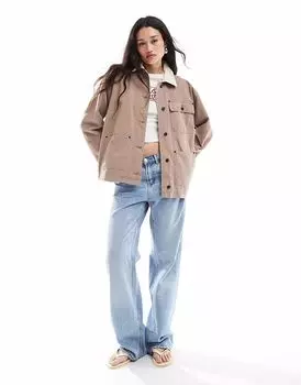 Куртка ASOS DESIGN с воротником-стойкой цвета гриб