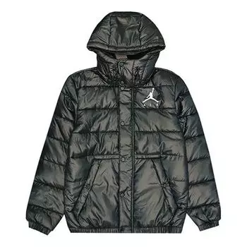 Куртка athleisure casual sports warm hooded padded jacket black Air Jordan, черный
