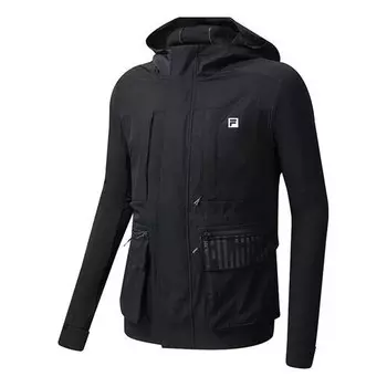 Куртка athletics cargo woven zipper jacket black Fila, черный