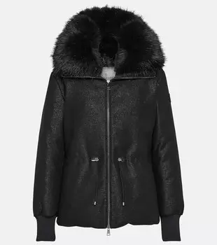 Куртка autour из смесовой шерсти Moncler, черный