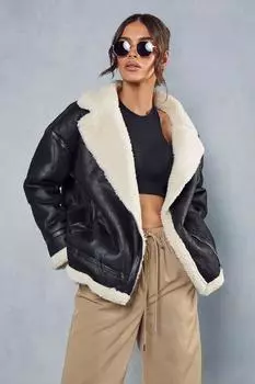 Куртка-авиатор на подкладке Teddy MISSPAP, черный