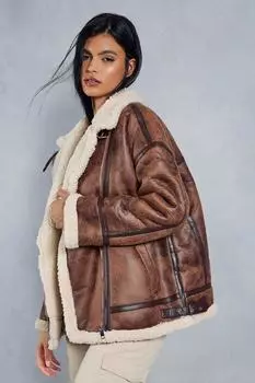 Куртка-авиатор на подкладке Teddy MISSPAP, коричневый