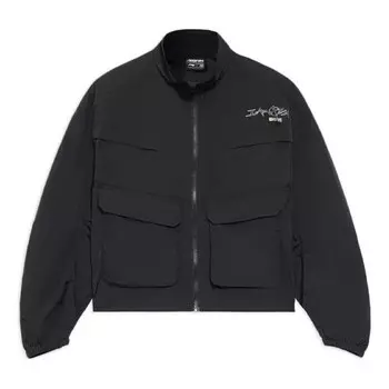 Куртка badfive casual воротник-стойка свободная куртка с принтом Li-Ning, черный