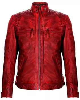 Куртка байкерская Infinity Leather Rock Racing, красный