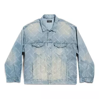 Куртка bal diagonal allover oversized jacket 'light blue japanese ring denim' Balenciaga, синий