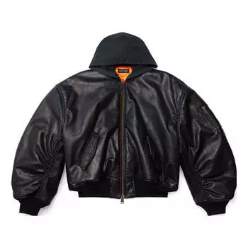 Куртка Balenciaga Hooded Bomber Jacket 'Black', черный
