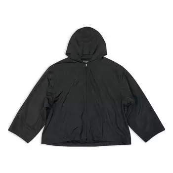 Куртка Balenciaga Hooded Windbreaker Jacket 'Black', черный