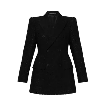 Куртка Balenciaga Hourglass Tweed 'Black', черный