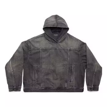 Куртка Balenciaga Pull-Over Jacket 'Black Japanese Denim', черный