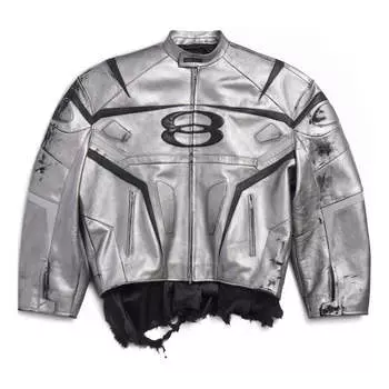 Куртка Balenciaga Unity Sports Icon Racer Jacket 'Silver', серебряный