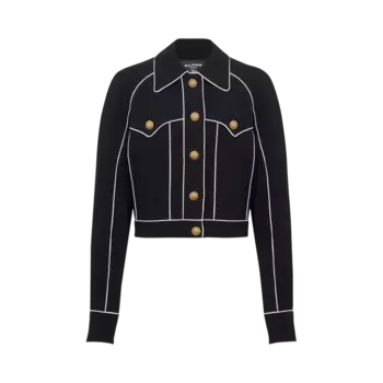 Куртка Balmain Buttoned Contrasted Western Crepe 'Black', черный