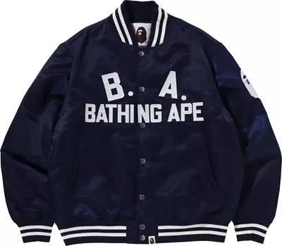 Куртка BAPE B.A. Nylon Varsity Jacket 'Blue', синий