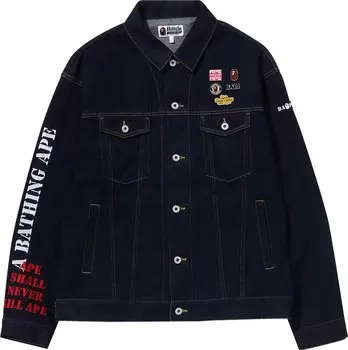 Куртка BAPE Multi Motif Loose Fit Denim Jacket 'Indigo', синий