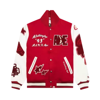 Куртка BAPE Multi Motif Varsity 'Red', красный