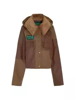 Куртка Barbour x Ganni Block Spey из вощеного хлопка в стиле пэчворк Barbour, цвет tan sand