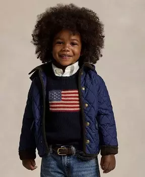 Куртка Barn с капюшоном для малышей и маленьких мальчиков Polo Ralph Lauren, черный