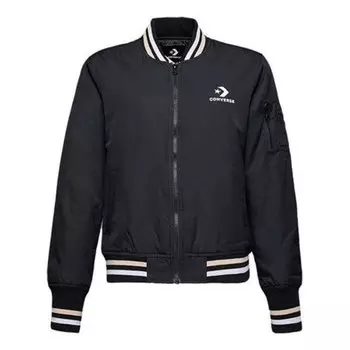Куртка baseball jacket 'black white' Converse, черный