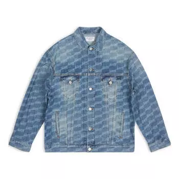 Куртка bb monogram large fit jacket 'blue' Balenciaga, синий