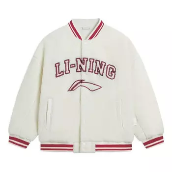 Куртка бейсбольная куртка из флиса с логотипом Li-Ning, бежевый